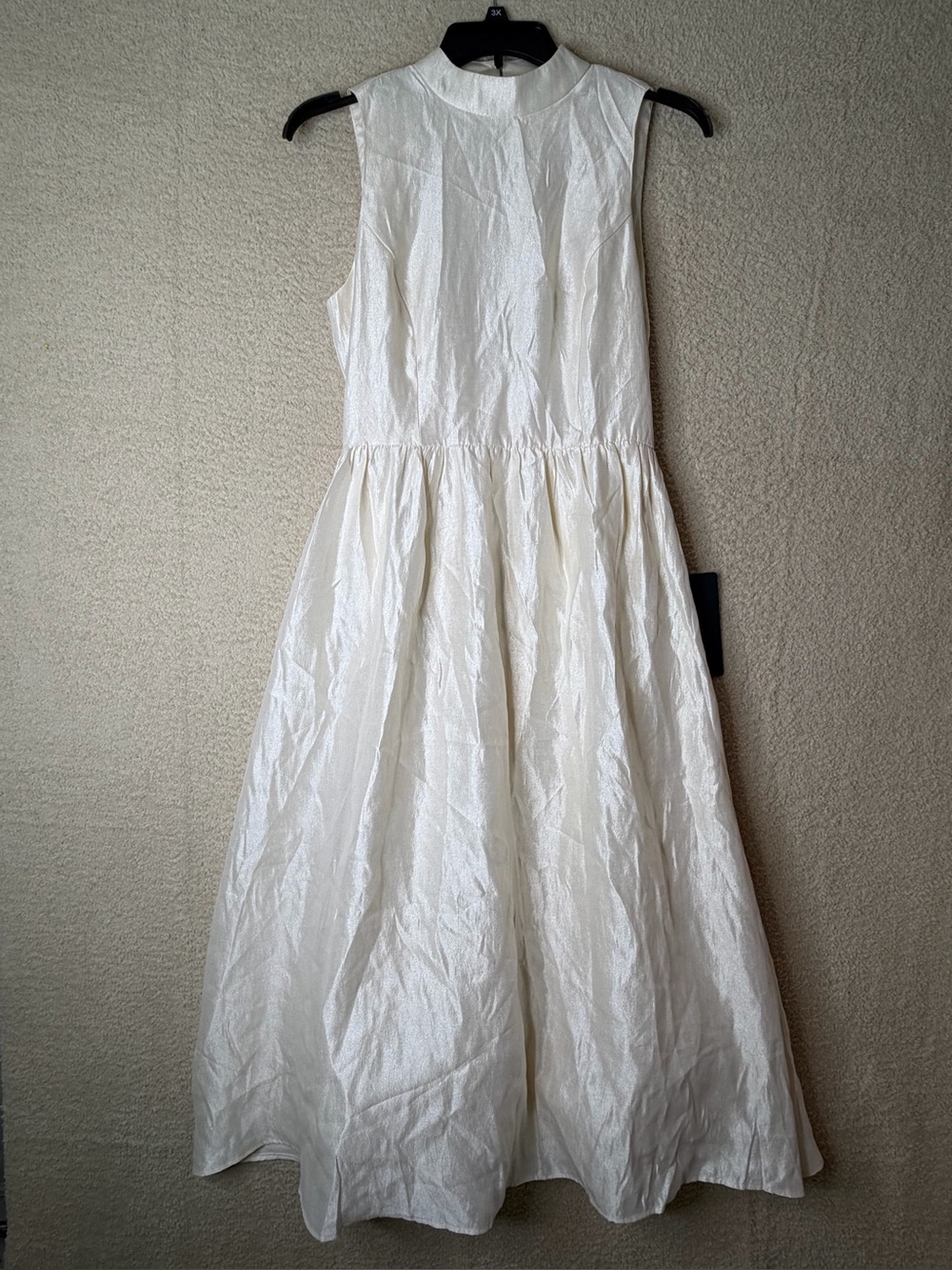 Lulus Rivia Ivory Mock Neck Cutout Midi Dress Size M NWT - Picture 7 of 13